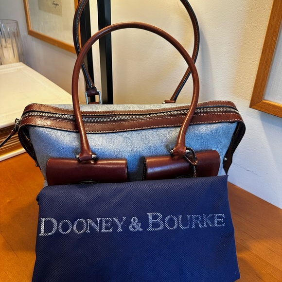 Dooney & Bourke Denim & Leather Satchel. EUC. - Picture 7 of 8